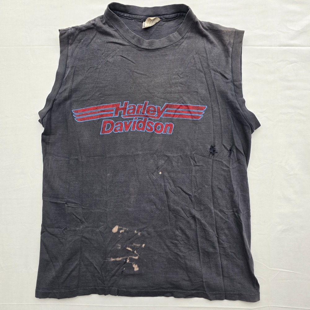 Vintage Harley Davidson Tank Top L Buddy Stubbs Phoenix AZ Distressed Grunge